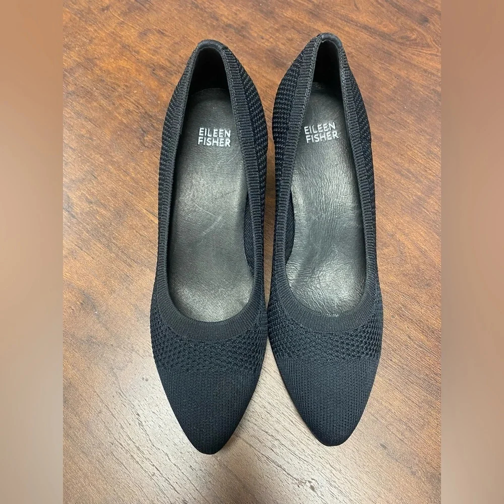 Eileen Fisher Kiss Knit Stretch Pump Black Size 7.5